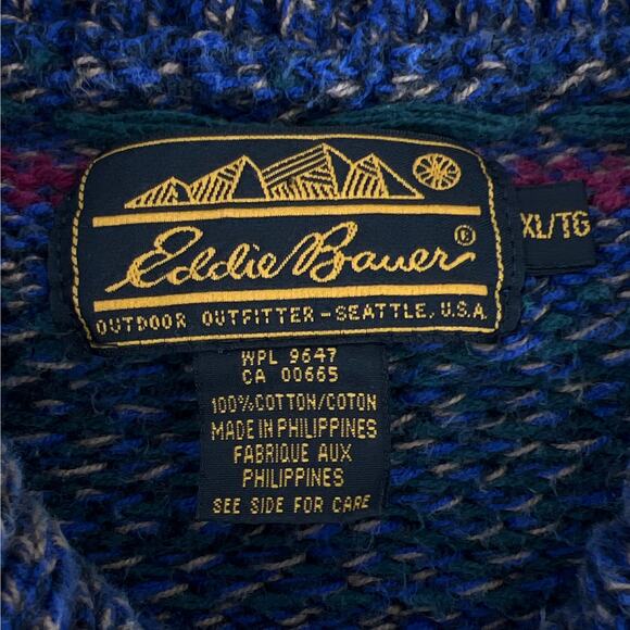 90s Eddie Bauer shawl collar sweater 1990s vintage - Picture 6 of 6